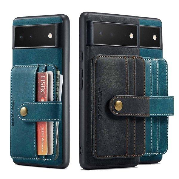 JEEHOOD For Google Pixel Wallet Leather Case with Detachable Ultra Slim RFID Blocking Back Card Holder