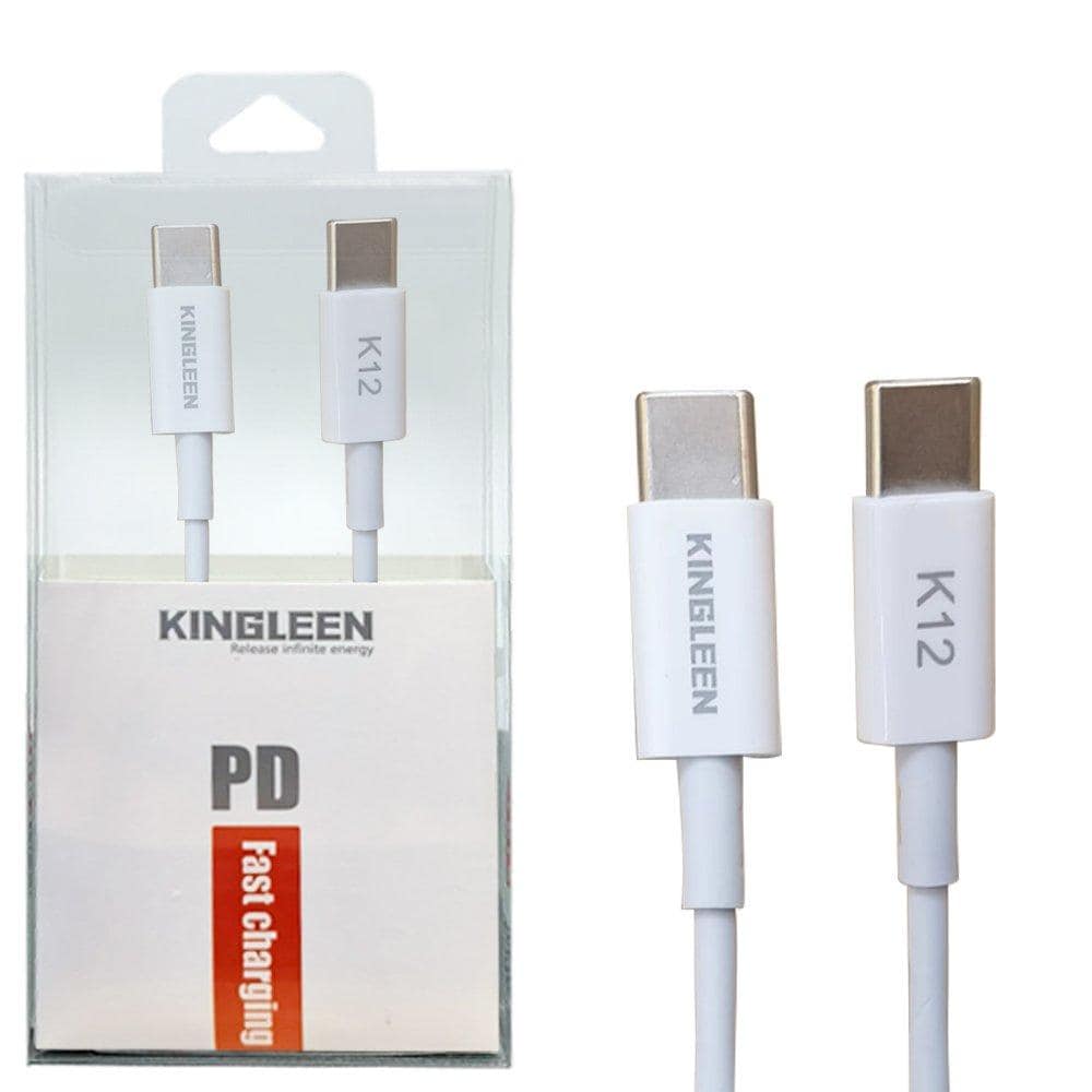1X 10X 20X KINGLEEN (K12) 1M 2.1A Super Fast Charging PD USB Type C to Type C Cable Charger Data Sync Cord For Samsung Android