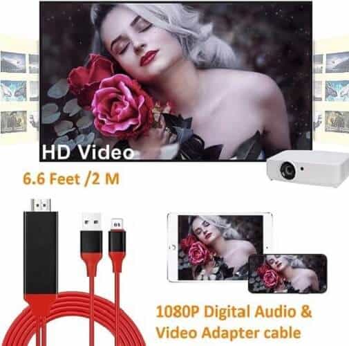 Lightning to HDMI Cable Adapter Sync Audio Video Charge Port Connector For iPhone to 1080P HD TV Projector Monitor (2)