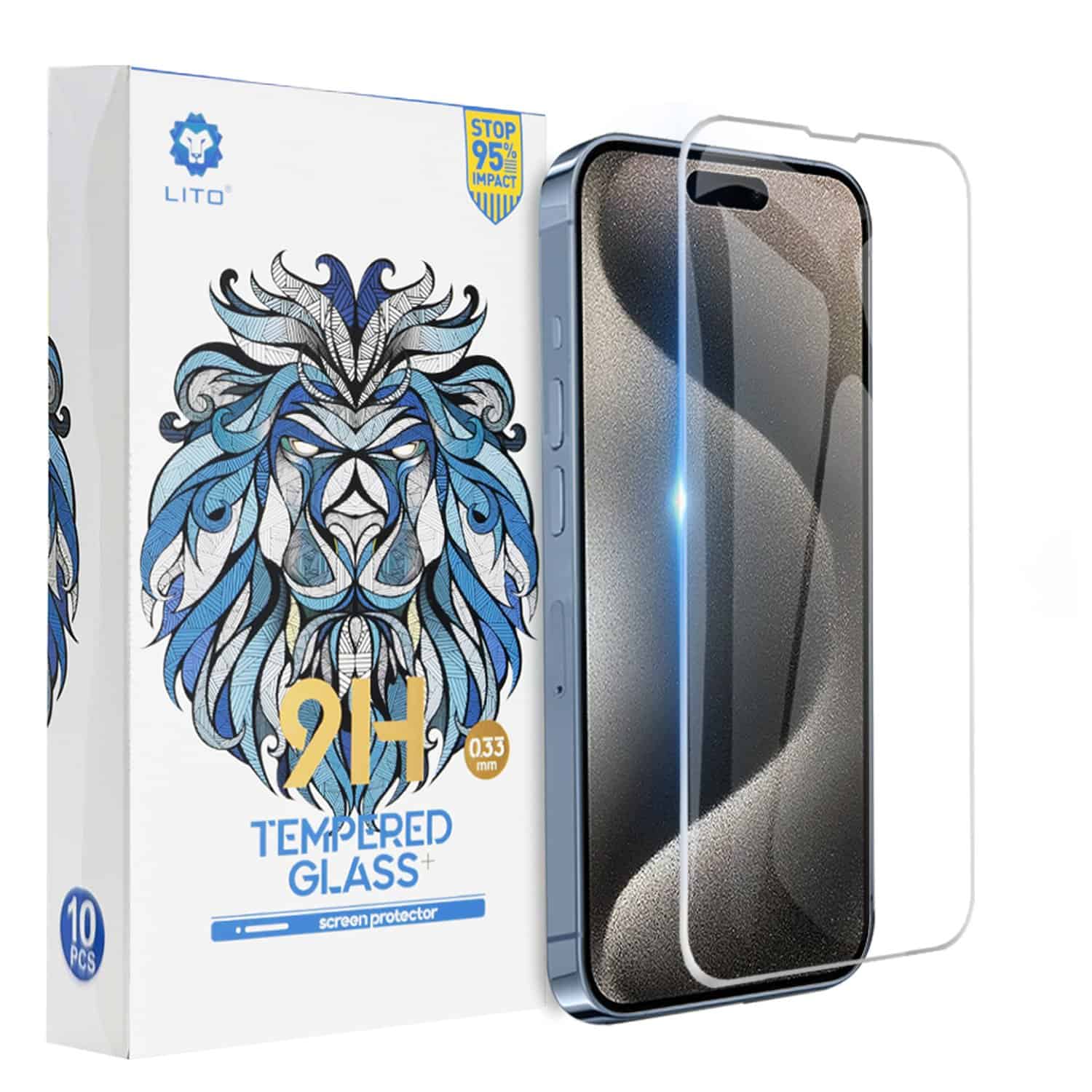 [ 1-10 ] LITO CLEAR Apple iPhone Screen Protector Tempered Glass Film Guard ( Clear )