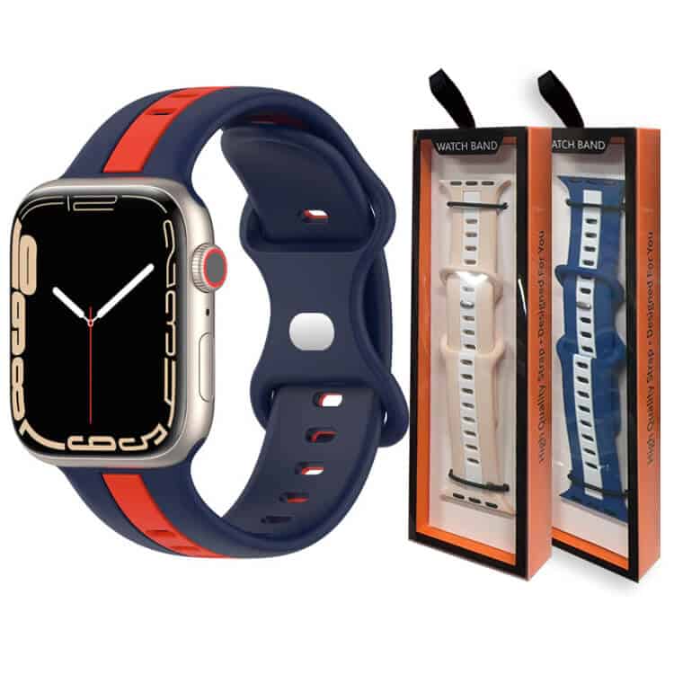 For Apple Watch Series 11 /10 /9/8 /7 /SE /6 /5 /4 /3 /2 /1 Ultra 2 /3 Replacement Duel Colour Silicon Wrist Band 38mm 40mm 41mm 42mm 44mm 45mm 46mm 49mm iWatch Wristband Loop Strap