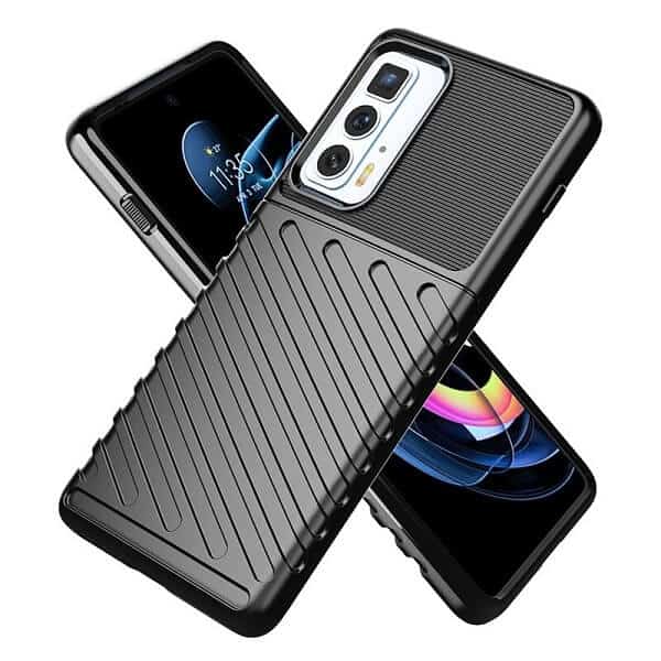Motorola Moto Edge 20 Pro Shockproof Case Heavy Duty Rugged Bumper Anti Knock Phone Back Cover (Black)