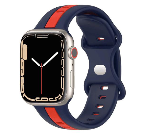 For Apple Watch Series 11 /10 /9/8 /7 /SE /6 /5 /4 /3 /2 /1 Ultra 2 /3 Replacement Duel Colour Silicon Wrist Band 38mm 40mm 41mm 42mm 44mm 45mm 46mm 49mm iWatch Wristband Loop Strap