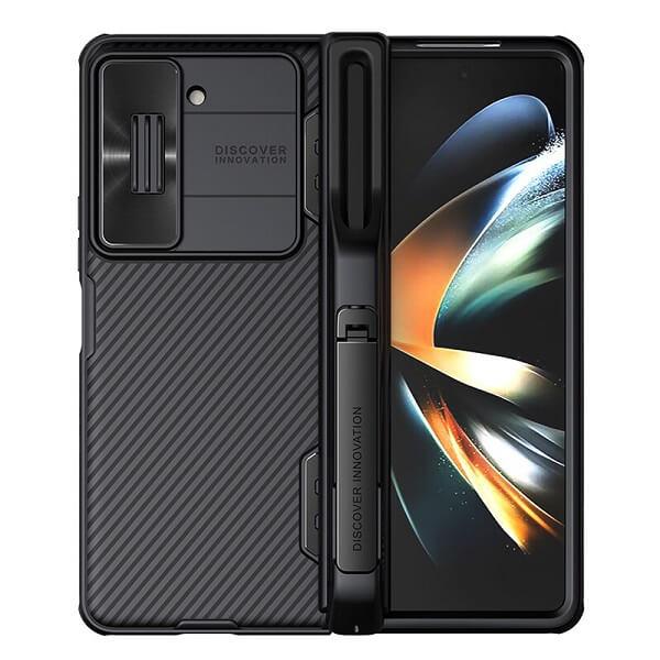 Nillkin CamShield Samsung Galaxy Z Fold 5 5G Slide Camera Back Protective 360° Fiber Cover Kickstand (Black)