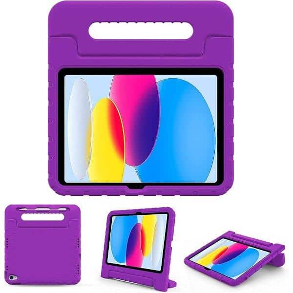 For All iPad Models Kids Friendly With Handle Eva Foam Briefcase Kickstand Shockproof Heavy Duty Protective Light Weight Kids Friendly Case Cover