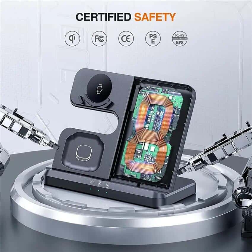 15W 3in1 Qi Wireless Fast Charging Charger Stand for Samsung Galaxy Watch 6/5/4/3/Active Galaxy S23/S22/S21 Ultra /Note Z Fold /Flip 4 Galaxy Buds