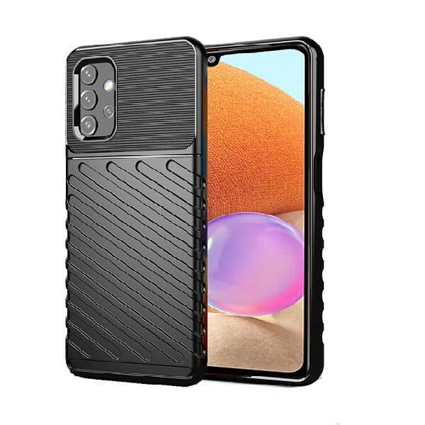 Samsung Galaxy A32 4G Shockproof Case Absorption Anti Scratch Heavy Duty Durable Drop Protection Phone Armor Back Cover (Black)