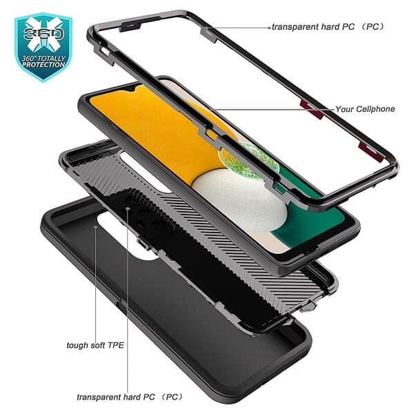 Samsung Galaxy A13 5G Case Drop Resistant Defender Tradies Heavy Duty Rugged Shockproof Cover (Black)
