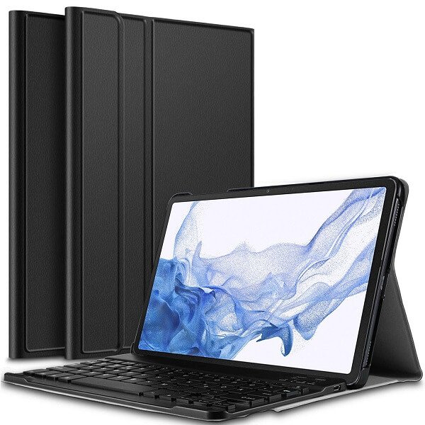 Samsung Galaxy Tab S8 S8 2022 SM-X700 X706 Detachable Wireless Bluetooth Keyboard Case, Lightweight Protective Slim Folio Leather Smart Cover