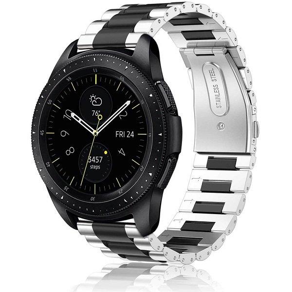 Samsung Galaxy Watch 6 5 4 3 Pro Active 2 Gear S2 Stainless Steel Replacement Strap Band Bracelet Women Men (Black)