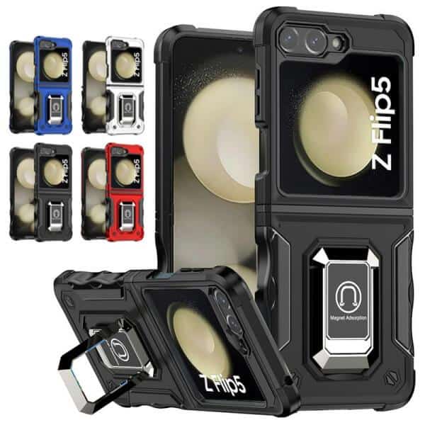 Samsung Galaxy Z Flip 5 5G Magnetic Ring Rugged Shockproof Case Heavy Duty Protective Back Cover