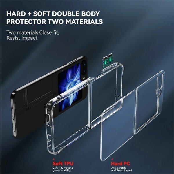 Samsung Galaxy Z Series Clear Case Slim With 4 Corners [Shock Absorption] Hard Back Soft Bumper Cover