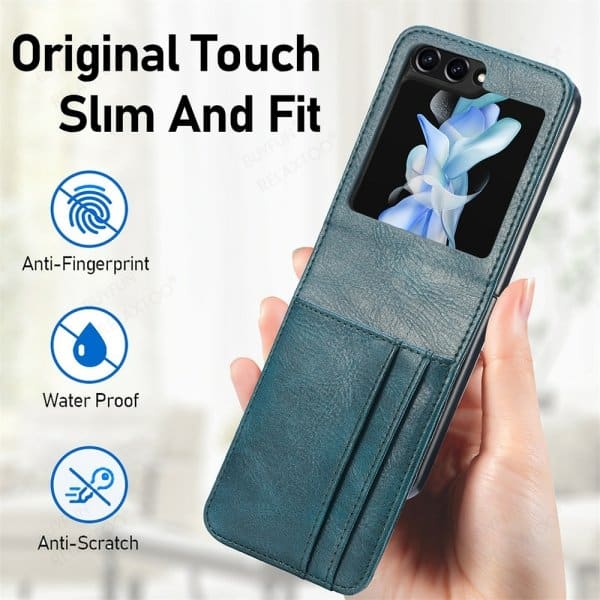 Samsung Galaxy Z Flip 5 Wallet Leather Card Holder Flip Protective Shockproof Case Cover