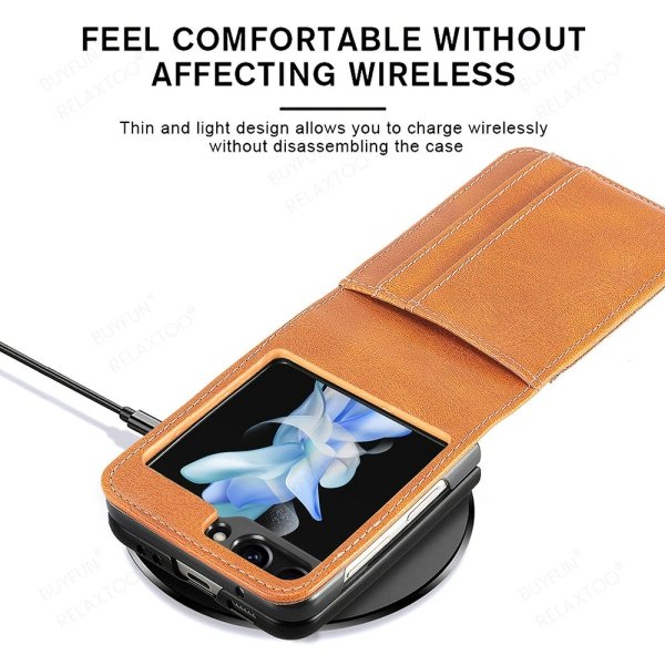 Samsung Galaxy Z Flip 5 Wallet Leather Card Holder Flip Protective Shockproof Case Cover