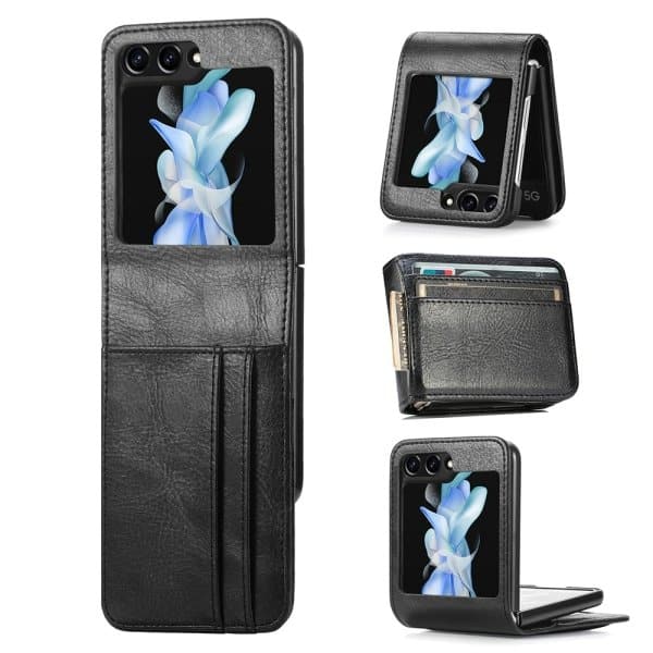 Samsung Galaxy Z Flip 5 Wallet Leather Card Holder Flip Protective Shockproof Case Cover