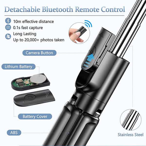 S03 Selfie Stick Tripod Extendable Wireless Bluetooth Remote Portable Smartphone Tripod Stand Mount for IOS Android phone