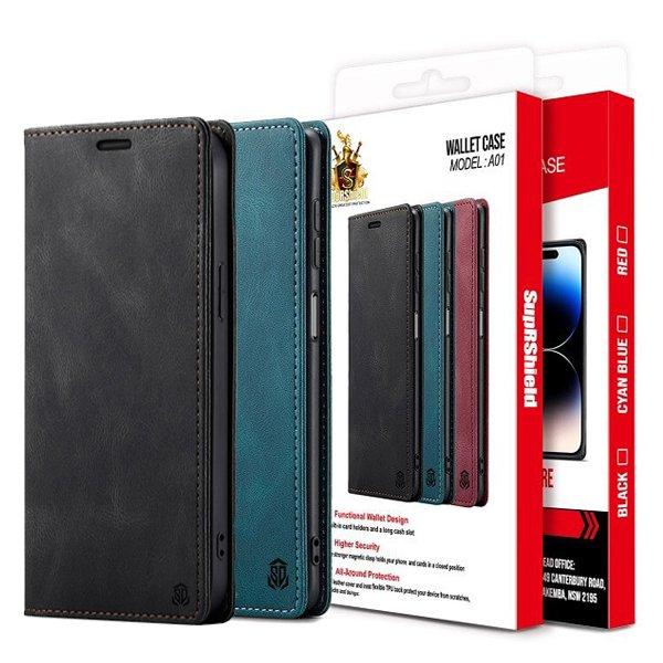 SupRShield For Apple iPhone 1515 Pro15 Pro Max 15 Plus Case RFID Blocking Retro Flip Premium Leather Card Holder Wallet Cover