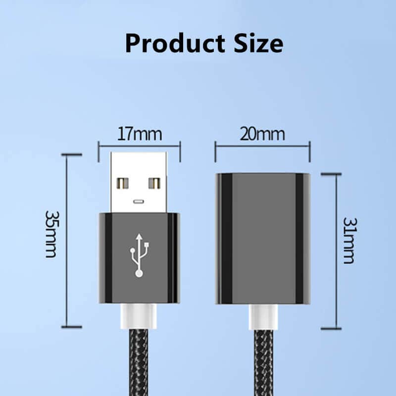 USB 3.0 Male to Female Extension Cable High-Speed Data Transfer For Webcam, USB Keyboard, Mouse, Flash Drive, Hard Drive, VR, Xbox
