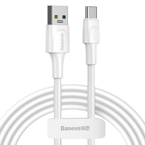 1M Original Baseus VOOC USB Type-C Adapter Cable Fast Charging Cord (White)