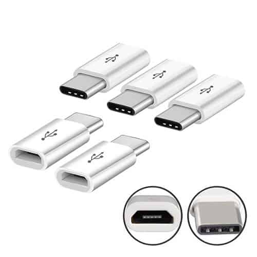 USB Type C 3.1 Male to Micro USB Connector Adapter (White)