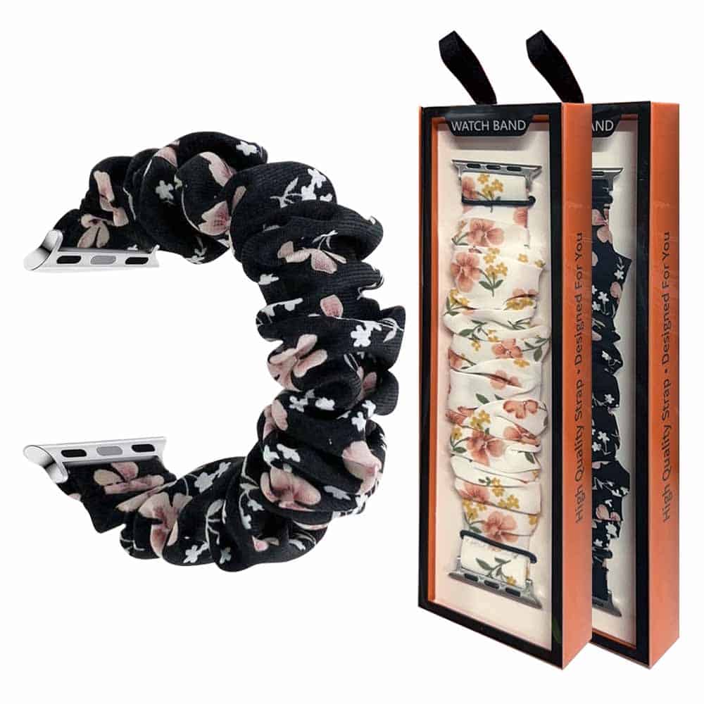Women Scrunchies Fabric Bracelet Watch Band For Apple Watch 11 /10 /9 /8 /7 /SE /6 /5 /4 /3 /2 /1 Ultra 2 /3 Loop Strap Replacement Wrist Band 38mm 40mm 41mm 42mm 44mm 45mm 46mm 49mm
