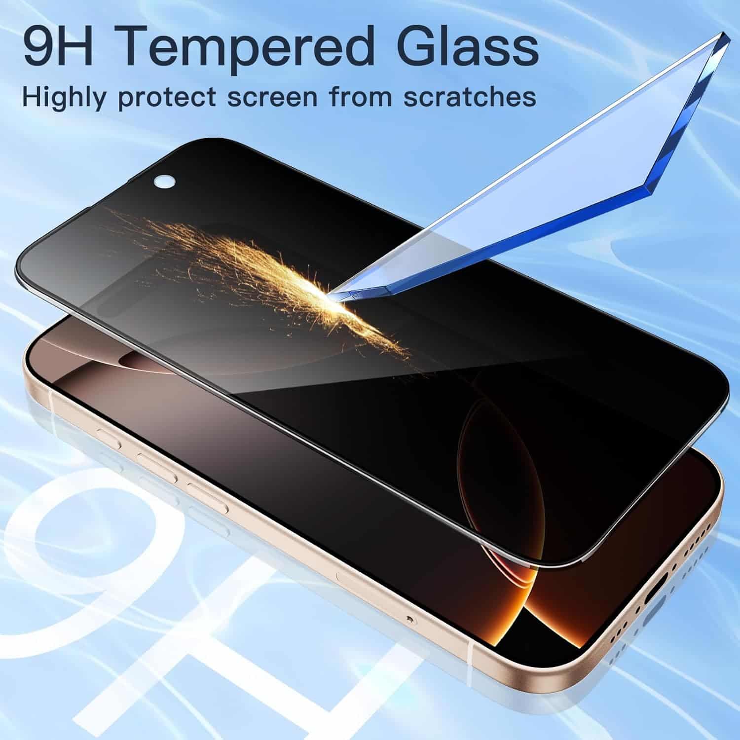 [ 10 PACK ] RAINBOO PRIVACY iPhone Screen Protector Tempered Glass Film Guard ( Black Edge Privacy )