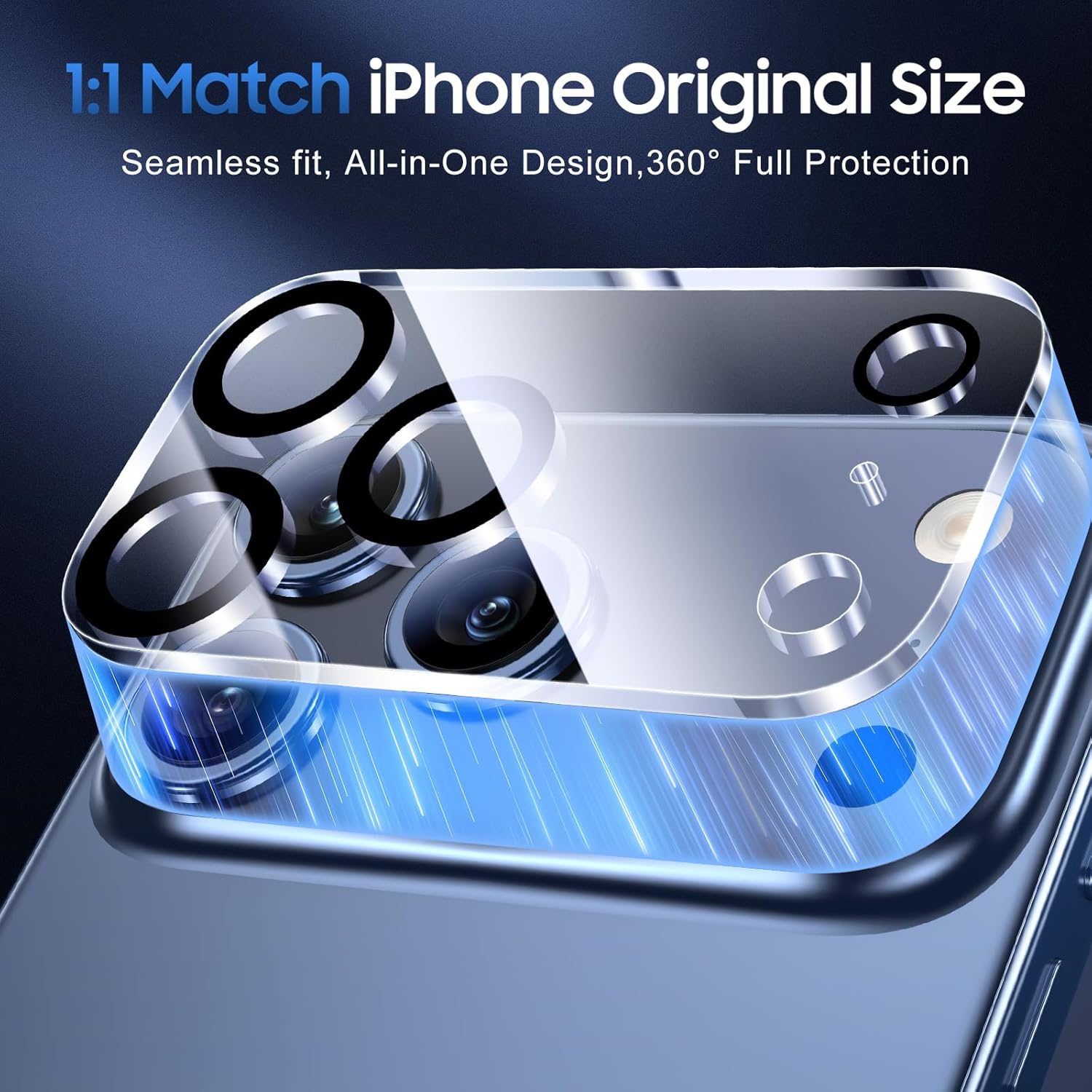 [ 1 Pack ] Apple iPhone Camera Lens Tempered Glass Anti Scratch Film Guard ( Clear and Black )