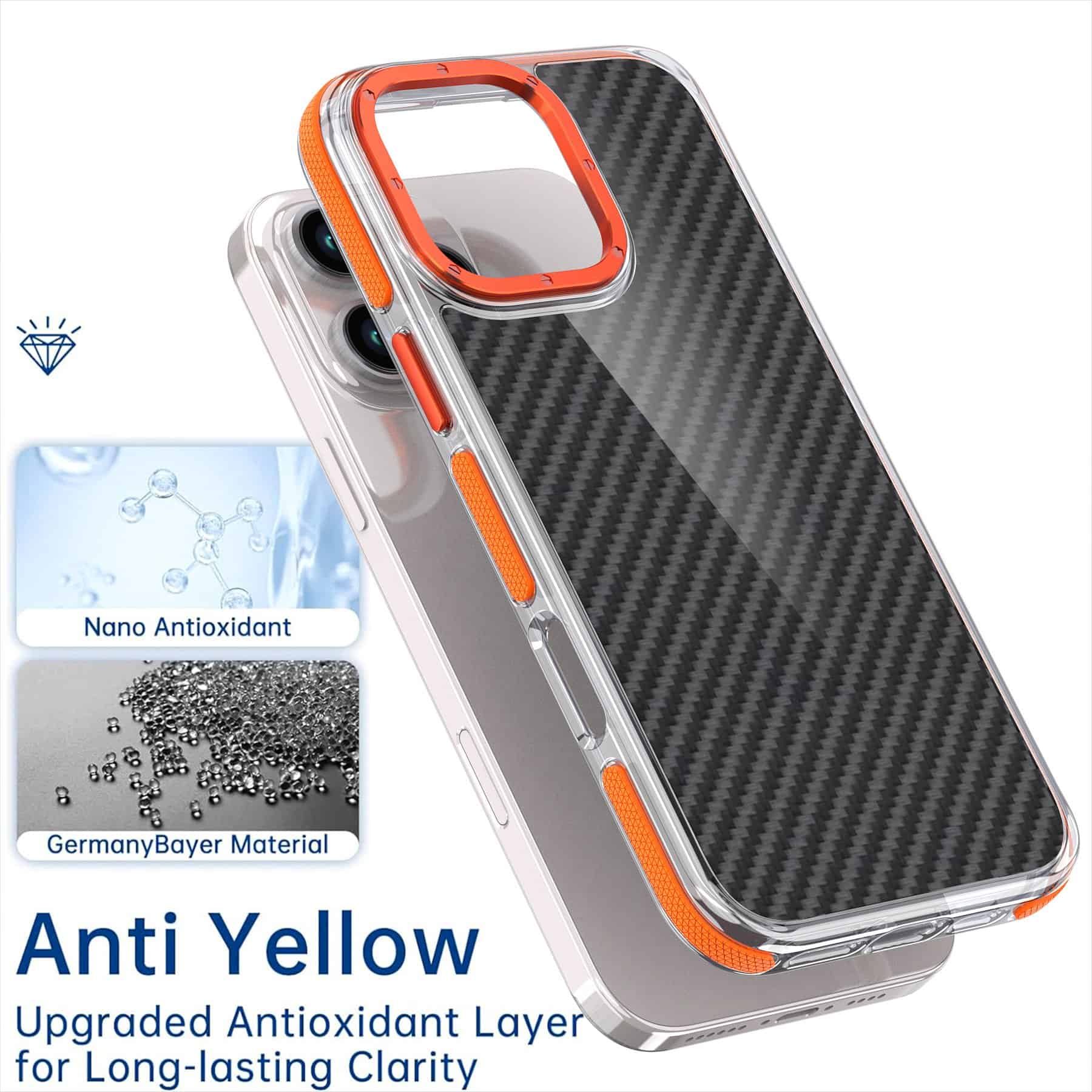 Dual Color Acrylic Hybrid TPU Carbon Fiber Phone Case Cover For Apple iPhone