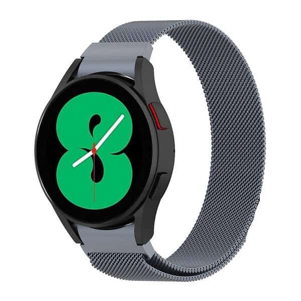 Samsung Galaxy Watch 4 40mm 44mm /Watch 4 Classic 42mm 46mm Replacement Wristband, Adjustable Stainless Steel Milanese Wrist Band Strap For Women Men Unisex (Space Grey)