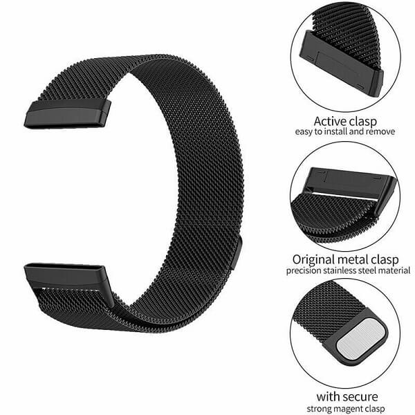 For Samsung Galaxy Watch 4 5 Pro  40 /42 /44 /45 /46mm Classic Replacement Wristband Adjustable Stainless Steel Milanese Wrist Band Strap For Women Men Unisex