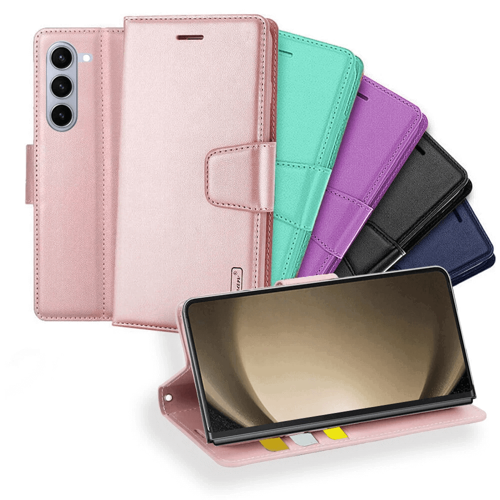 for Samsung Galaxy Fold Series Hanman PU Flip Leather Wallet Cover Case