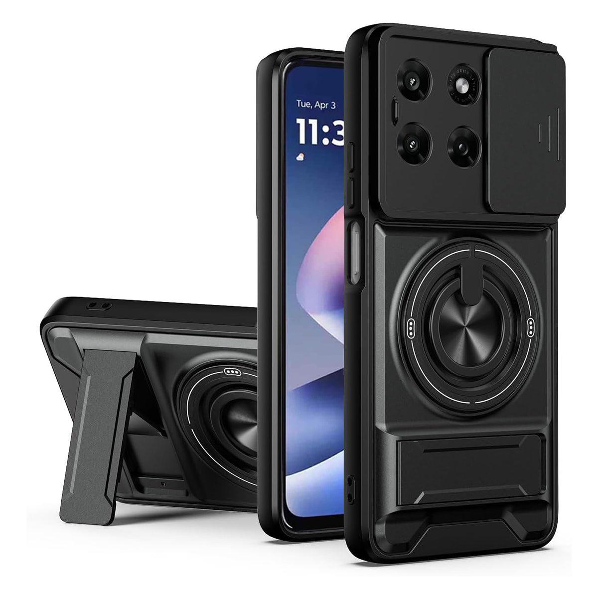 For Motorola Moto Magnetic Ring Rugged Shockproof Case Heavy Duty Protective Back Cover