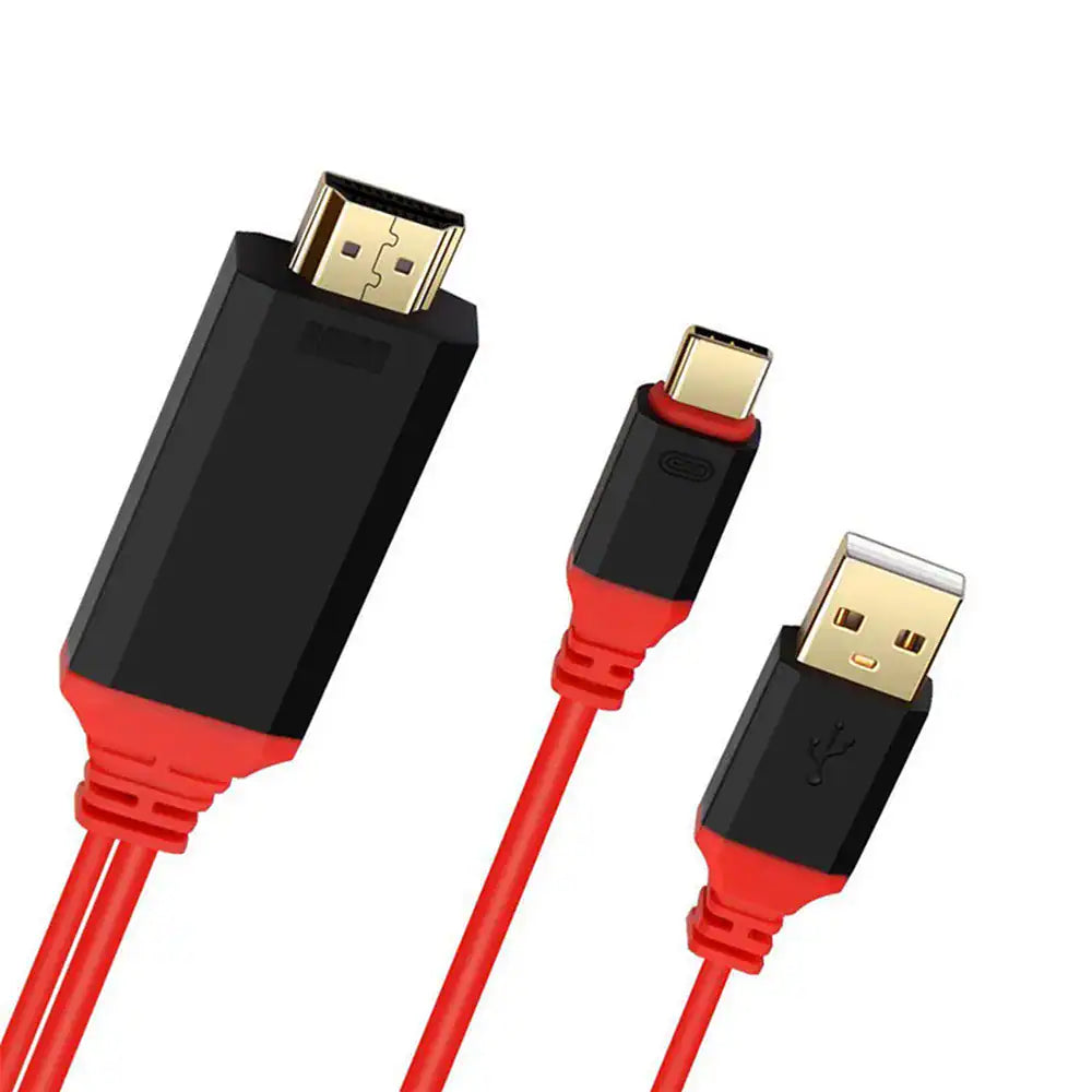 2M 4K@60Hz 1080P USB 3.1 Type C to HDMI Cable Adapter USB C Converter With USB Power Port For Samsung/Google/Laptop/Macbook/HD TV/Projector/Monitor